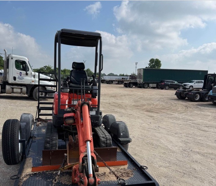 Mini excavator, front view