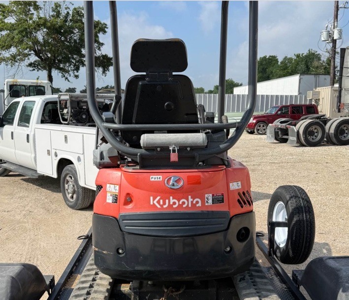 Mini excavator, rear view